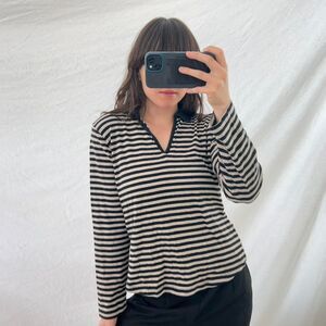 Liz-claiborne Women's Black and White Shirt